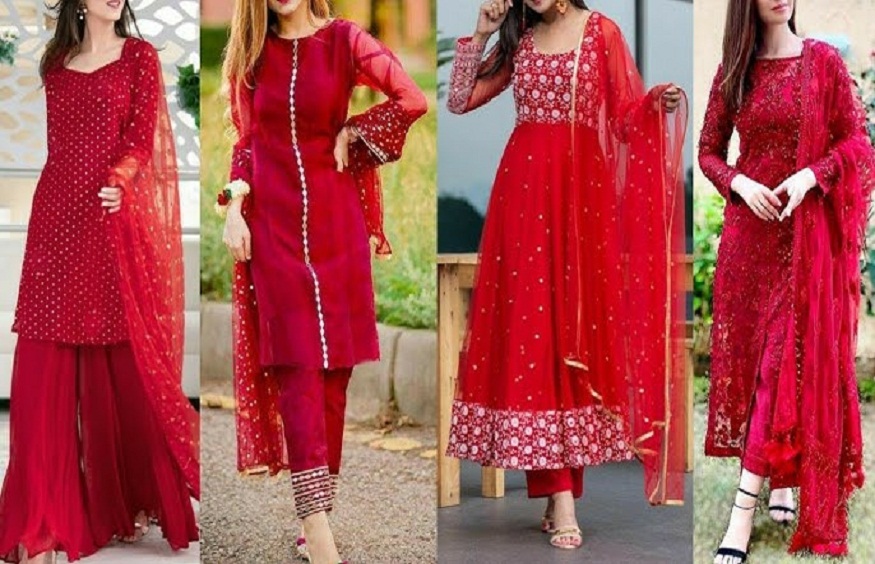 red suit for women